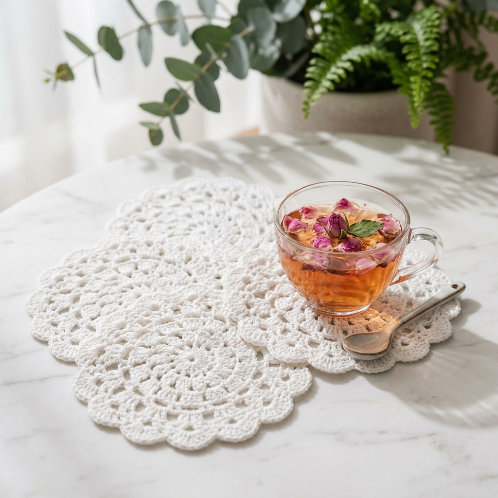 Crochet home decor detail handmade by BloomyCocoon